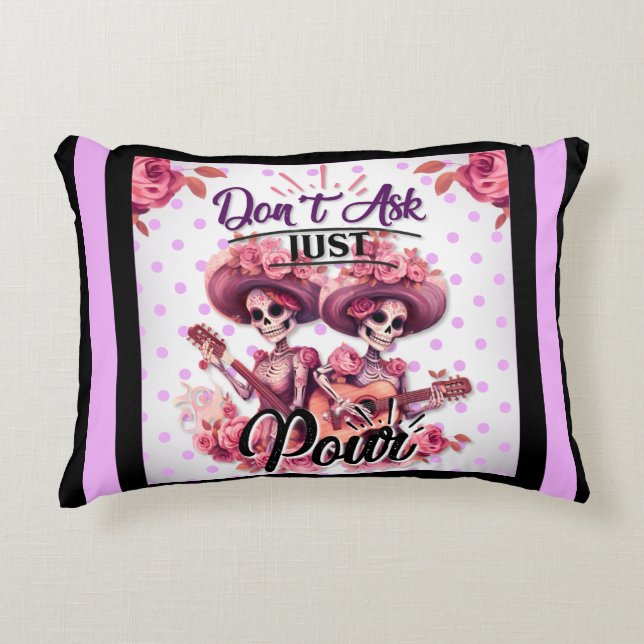 Purple and Pretty Sugar Skull Decorative Cushion (Front)