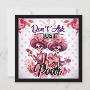 Purple and Pretty Sugar Skull  Holiday Card