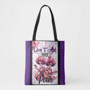 Purple and Pretty Sugar Skull Tote Bag