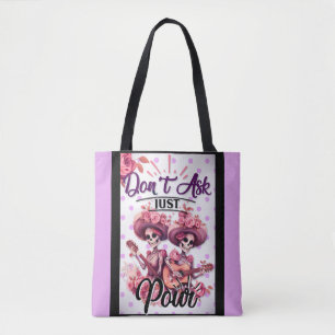 Purple and Pretty Sugar Skull Tote Bag