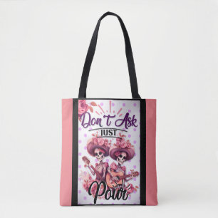 Purple and Pretty Sugar Skull Tote Bag