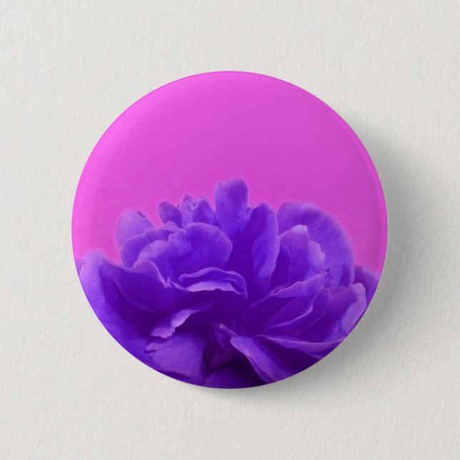 Purple and Raspberry Floral Art 6 Cm Round Badge (Front)