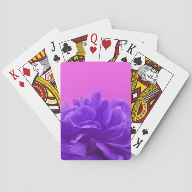Purple and Raspberry Floral Art Playing Cards (Back)