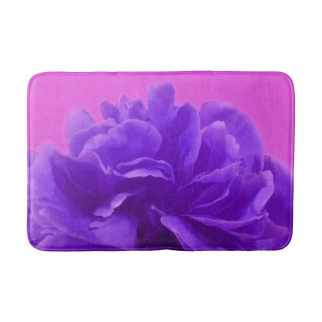 Purple and Raspberry Floral Bath Mat (Front)