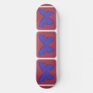 Purple and Red Butterfly Skateboard