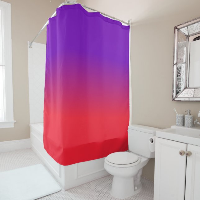 Purple and Red Gradient Shower Curtain (In Situ)