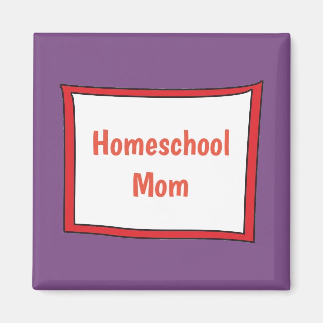 Purple and Red Homeschool Mum Magnet (Front)