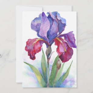 Purple and Red Iris Invitation