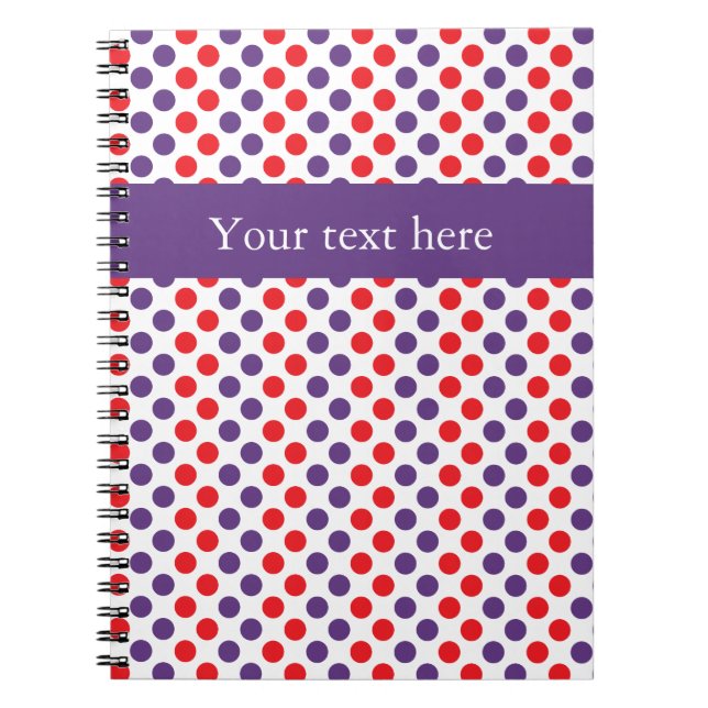 Purple and Red Polka Dots Notebook (Front)