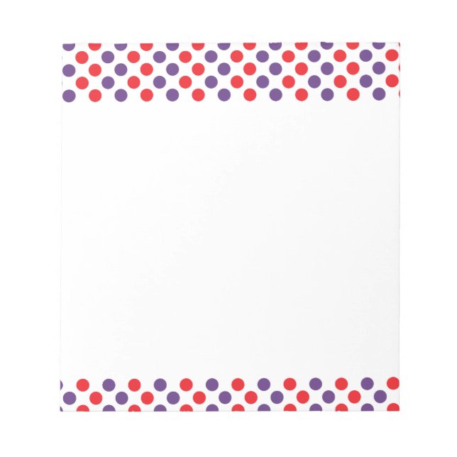 Purple and Red Polka Dots Notepad (Front)
