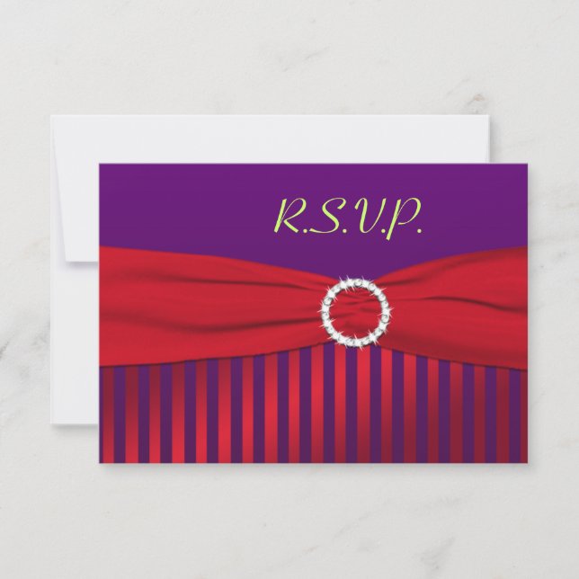 Purple and Red Striped Reply Card (Front)