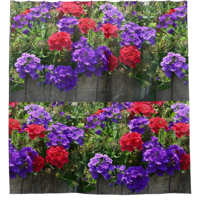 Purple And Red Verbena Shower Curtain (Front)
