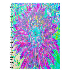 Purple and Robin's Egg Blue Decorative Dahlia Notebook