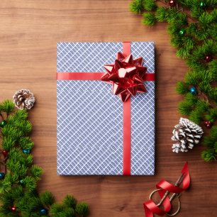 PURPLE AND ROYAL BLUE ART PATTERNED WRAPPING PAPER