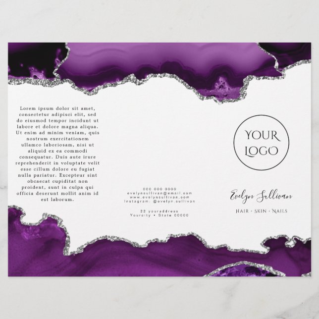purple and silver agate  brochure (Front)