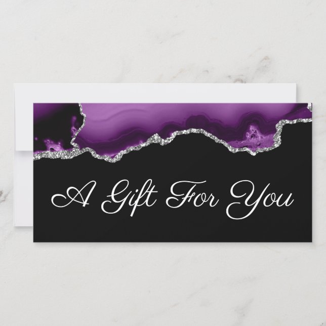purple and silver agate gift certificate (Front)