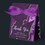 Purple and Silver Agate Sweet Sixteen Thank You Favour Box<br><div class="desc">This elegant and glamourous sweet sixteen thank you favour bag features a purple agate marble background with faux silver glitter accents. The text combines handwritten script and modern sans serif fonts for a classy and sophisticated look. This will be perfect for an autumn fall and winter sweet sixteen birthday party....</div>