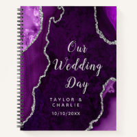 Purple and Silver Agate Wedding Planner