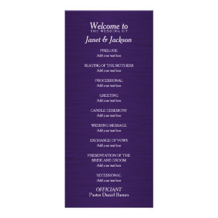 Purple and Silver Confetti Dot - Wedding Program Rack Card