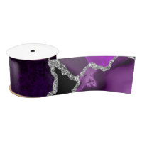 Purple and Silver Faux Glitter Agate