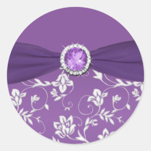 Purple and Silver Floral Sticker