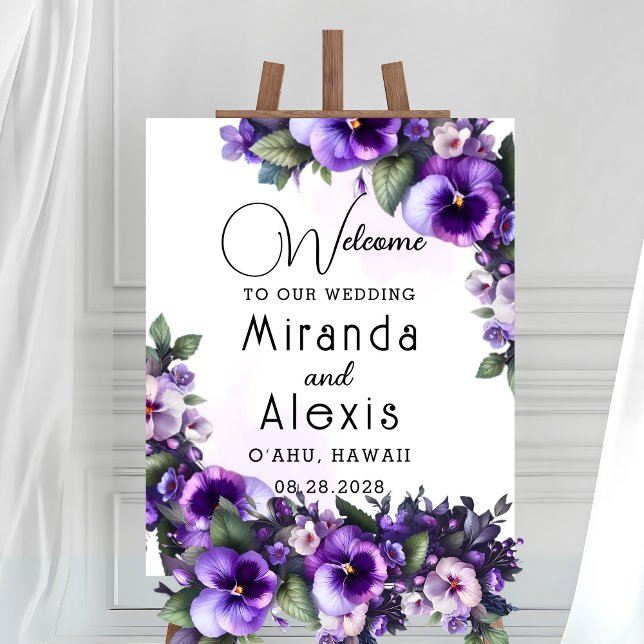 Purple and Silver Floral-Themed Ivory Welcome Poster (Creator Uploaded)