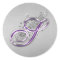 Purple and Silver Glitter Monogram S Sticker
