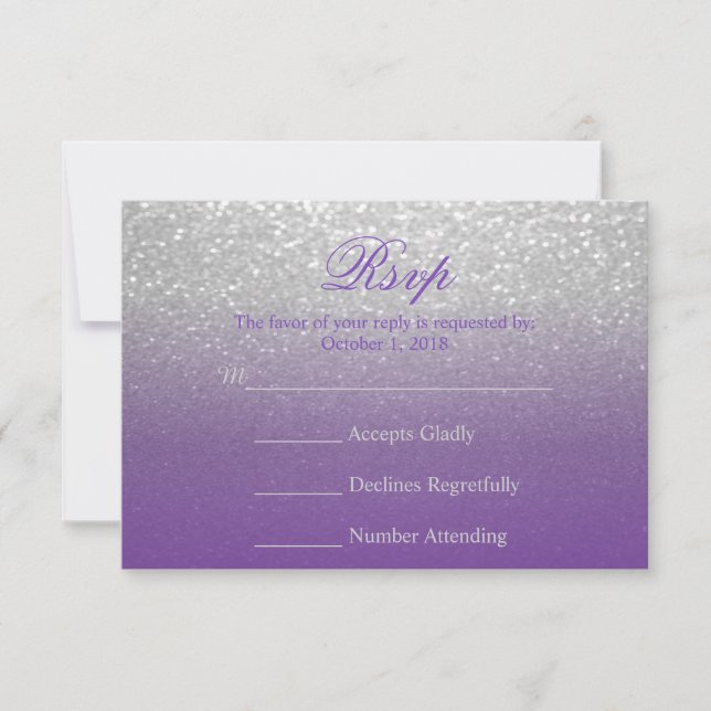 Purple and Silver Glitter - RSVP (Front)
