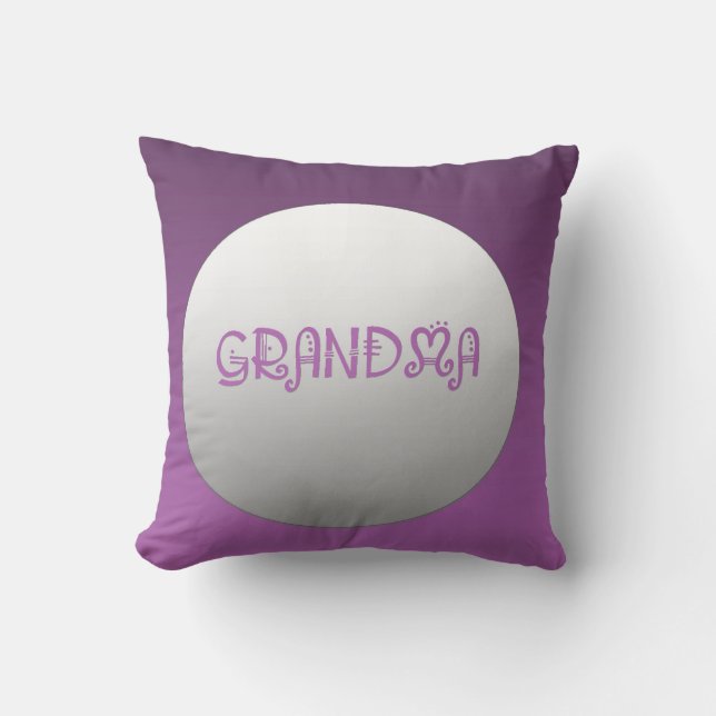 Purple And Silver Grandma Cushion (Front)