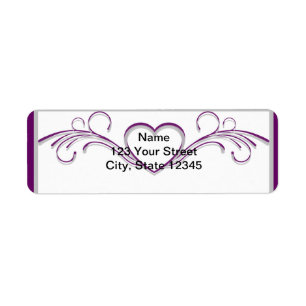 Purple and Silver Heart Scroll