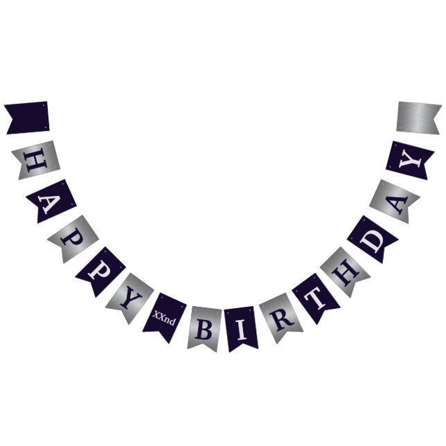 Purple and Silver Modern Happy Birthday Banner (All)