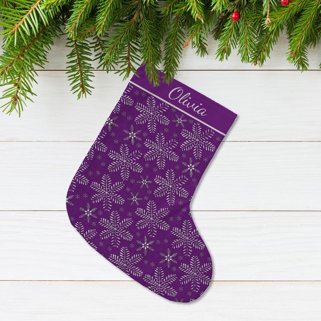 Purple and Silver Personalised Large Christmas Stocking (Creator Uploaded)