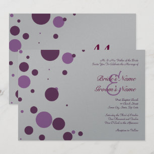 Purple and Silver Polka Dot Wedding Invitation