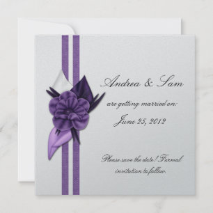 Purple and Silver Save The Date