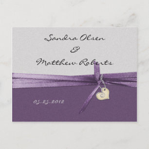 Purple and Silver Save The Date Announcement Postcard