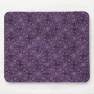 Purple and Silver Spiderweb Gothic Pattern Mouse Mat