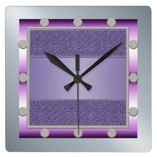 Image of Purple and Silver Wall Clock