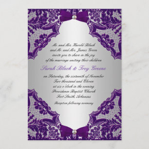 Purple and Silver Wedding Invitation