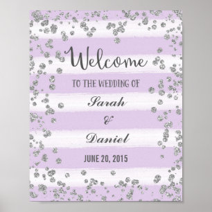 Purple and Silver Welcome Poster Print