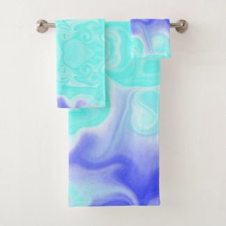 Purple and Sky Blue Bath Towel Set