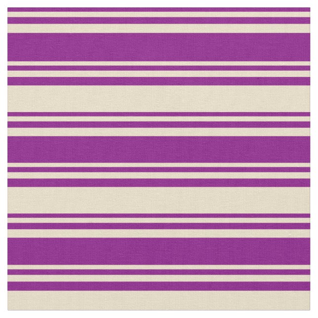 Purple and Tan Stripes/Lines Pattern Fabric (Close Up)