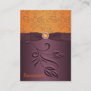 Purple and Tangerine Floral Enclosure Card