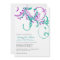 Purple and Teal Double Floral Wedding Invitation