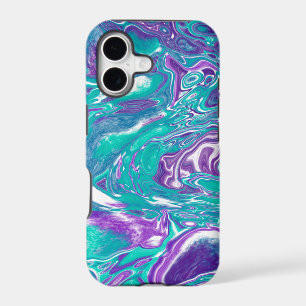 Purple and Teal Fluid Art Marble like