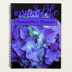 Purple and teal hydrangea, #momlife planner
