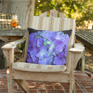 Purple and teal hydrangea, purple blue flowers  cushion