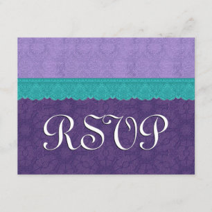 Purple and Teal Lace RSVP Wedding Response 3B