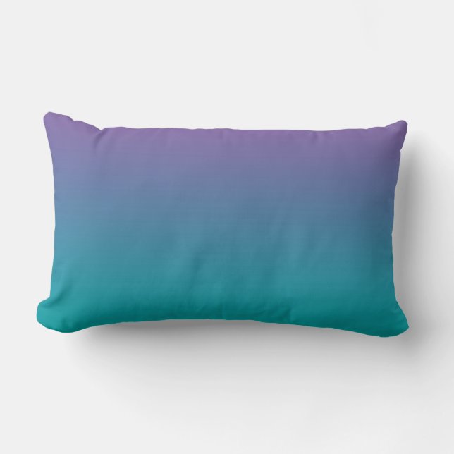 “Purple And Teal Ombre” Lumbar Cushion (Front)