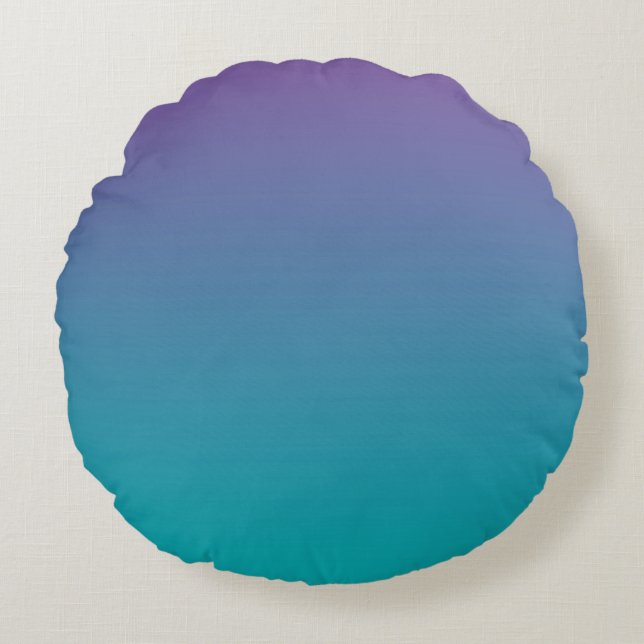 Purple And Teal Round Cushion (Front)