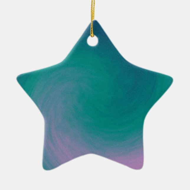 Purple and Teal Swirl Star Ornament (Front)